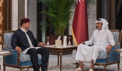 HH the Amir Meets With Saddam Haftar
